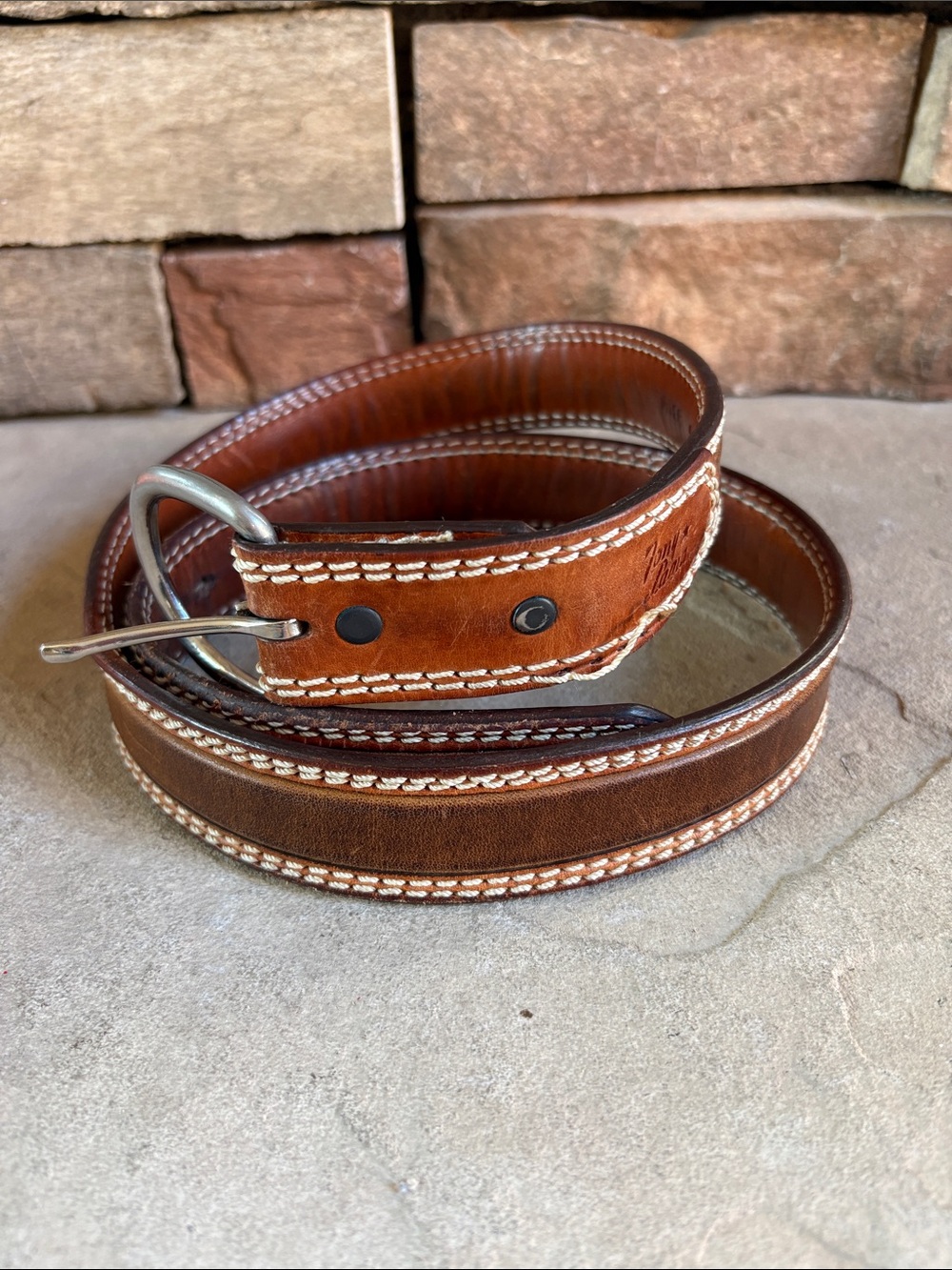 Tony Lama sz 36 9349L brown leather belt
